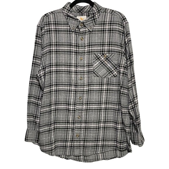 Field & Stream Mens Size L Flannel Plaid Long Sleeve Button Down Shirt Cotton - Picture 1 of 8